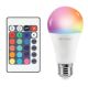 Lampadina LED E27 RGB+W da 9w 806Lm Dimmerabile con Telecomando - Imperia