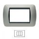 Placca 3 Posti GRIGIO SCURO metallizzato bTicino LIVING International L4803 / LN4703 Compatibile