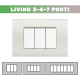 Placca Living Light 3 4 7 Posti | Bianco Compatibile