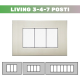 Placca Living Light 3 4 7 Posti | Grigio Perlato Compatibile