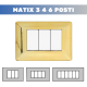 Placca 3 4 6 Posti | Oro Lucido MATIX Compatibile