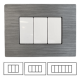 Placca Grigio Chiaro Satinato 4 Posti MATIX Compatibile-4 Posti