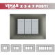 Placca 2 3 4 7 Posti | Grigio Scuro VIMAR Plana Compatibile