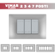 Placca 2 3 4 7 Posti | Silver VIMAR Plana Compatibile