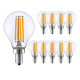 ASIA LED - 10 x Lampadina LED a Filamento E14 G45 Mini Globo 5W , 6500 Lumen,4000k 