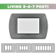 Placca Living International 3 4 7 Posti Nero Antracite in Metallo - Compatibile