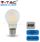 VT-1934-4488-Luce Fredda 6400k-LAMPADINA LED E27 4W A60 A FILAMENTO COVER OPACA - V-TAC