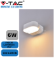 VT-816-WHT-LAMPADA LED DA MURO 6W APPLIQUE CON TESTA RUOTABILE ESTERNO CORPO BIANCO