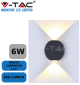 VT-836-BLK-LAMPADA LED DA MURO 6W APPLIQUE FORMA SFERICA ESTERNO CORPO NERO